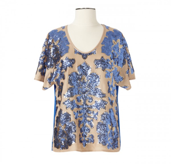 The Target Neiman Marcus Holiday Collection Favorites featured by top San Francisco life and style blog, Just Add Glam: image of a metallic blouse