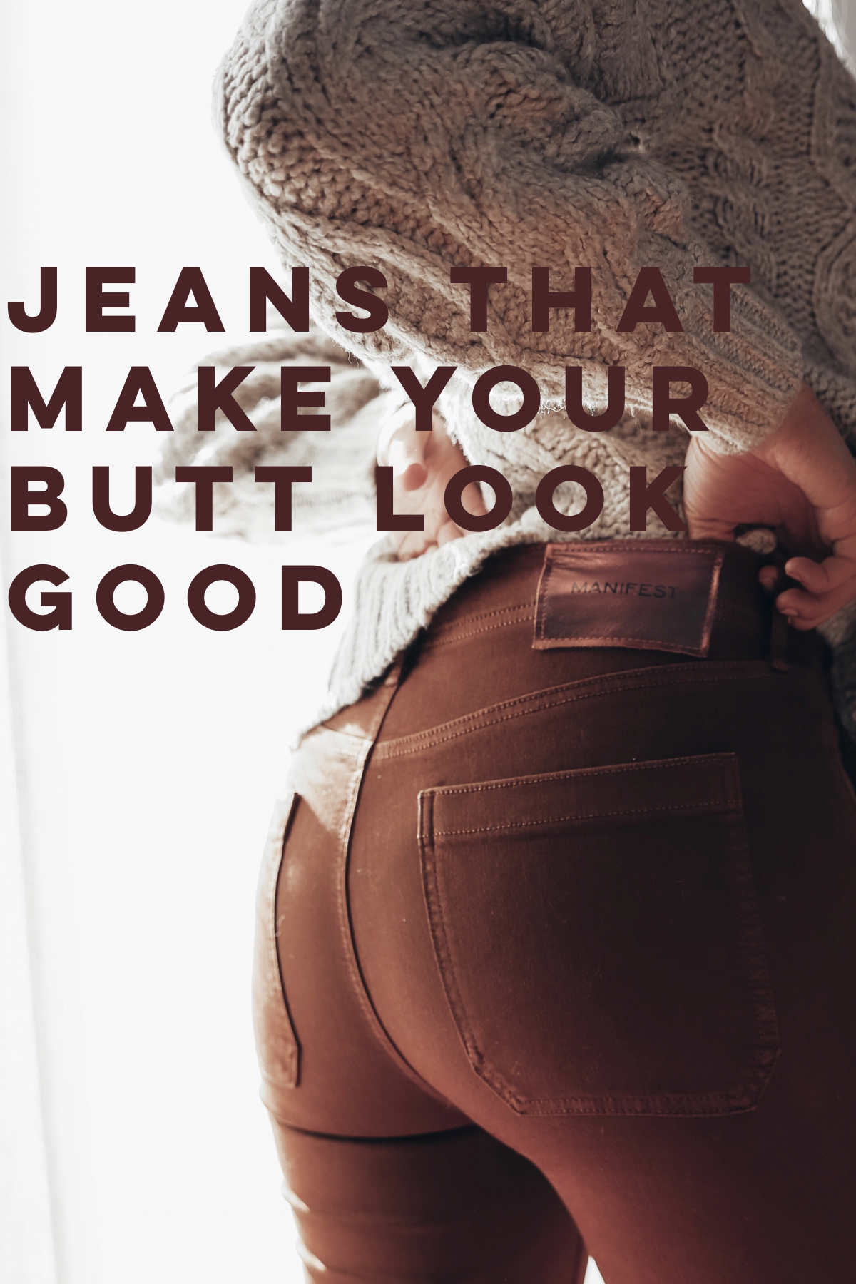 Best Jeans That Make Your Butt Look Good featured by top US lifestyle blog Just Add Glam; Image of woman wearing jeans.