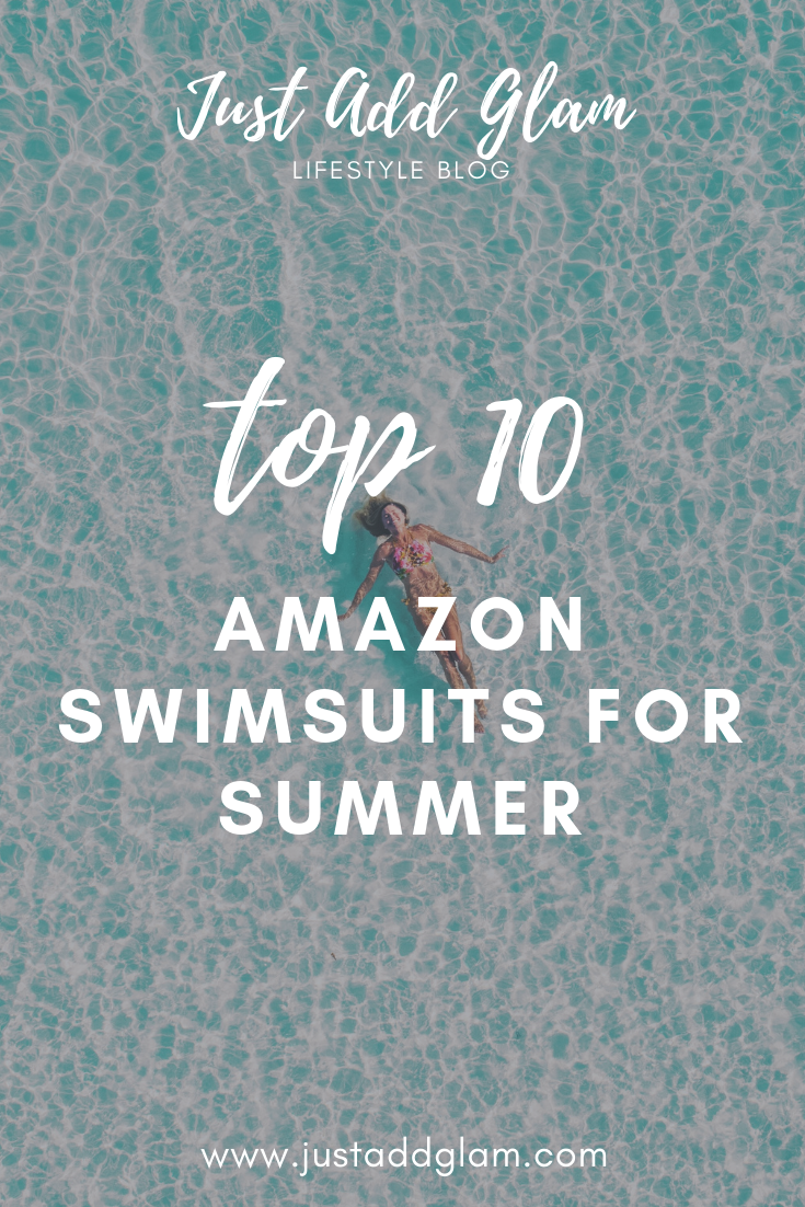 Amazon Swimsuits For Summer I Summer I Swimwear I Amazon I via justaddglam.com | Best Amazon Swimsuits for Summer by popular San Francisco life and style blog Just Add Glam: Aerial image of woman wearing a pink floral bikini and floating in water.