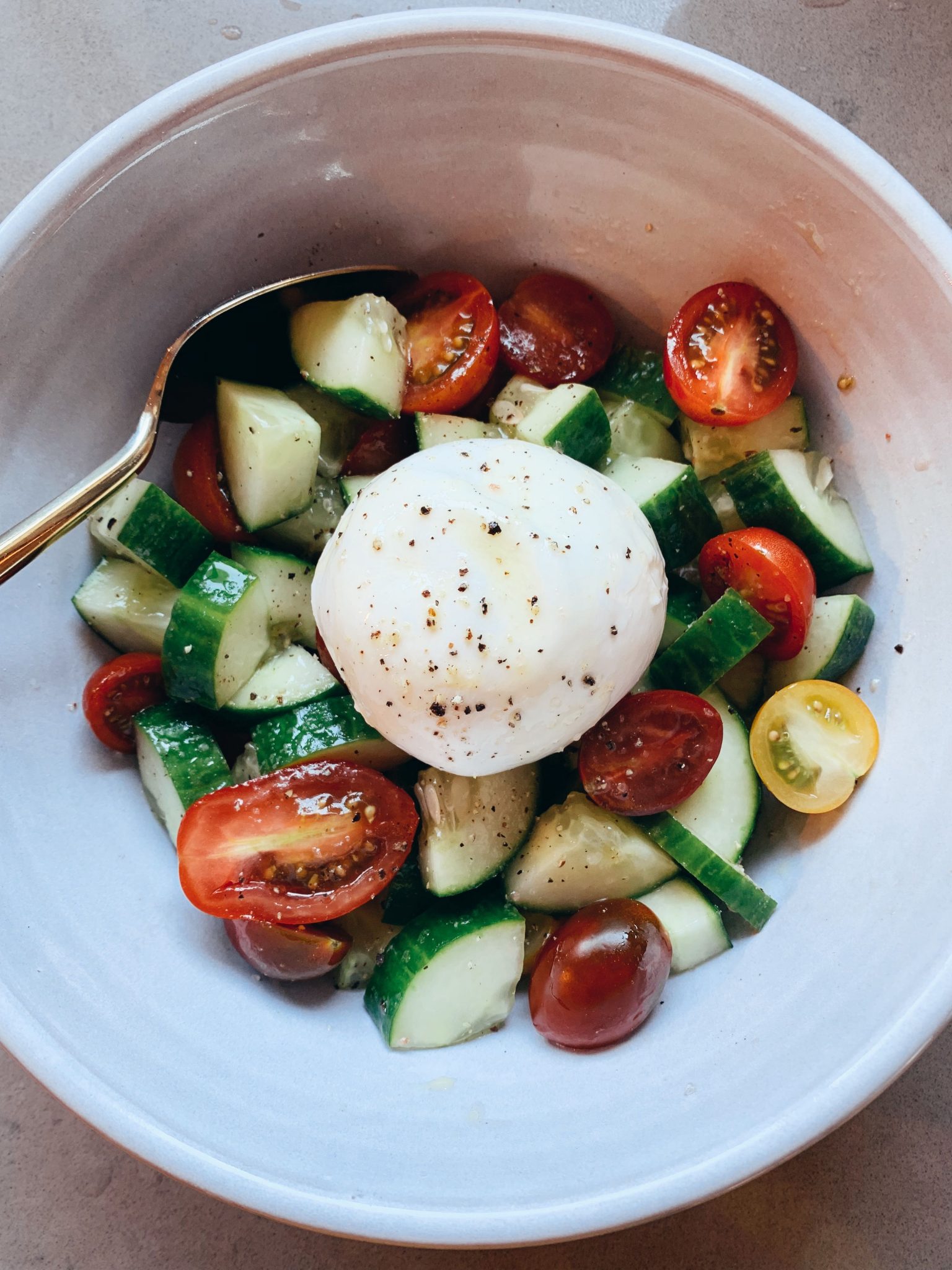Keto Friendly Salads Fresh Cucumber Tomato Burrata Salad Recipe