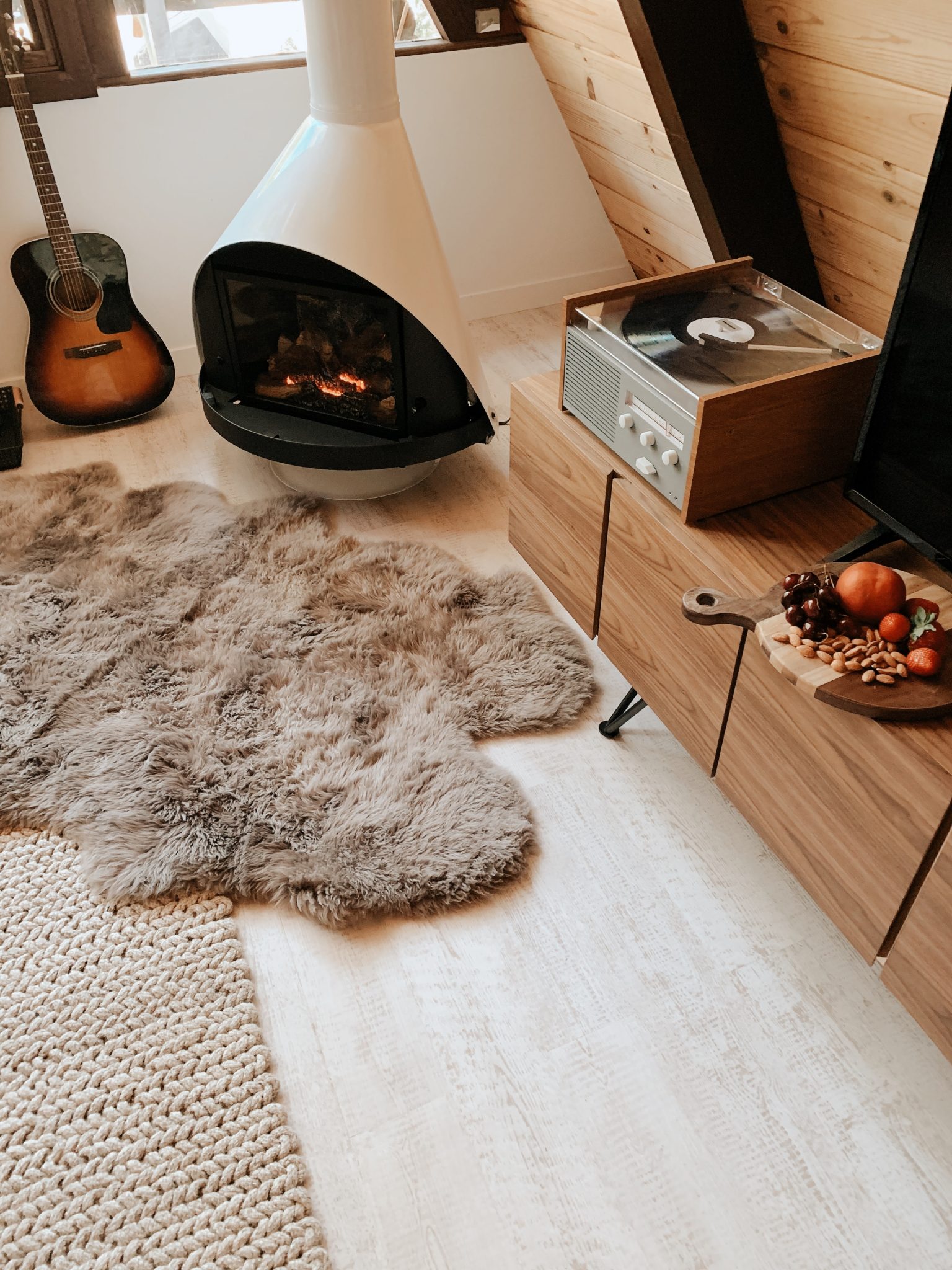 Why We Chose Karndean Flooring For Our Cabin by popular life and style blog, Just Add Glam: image of an A-Frame cabin with Karndean flooring.