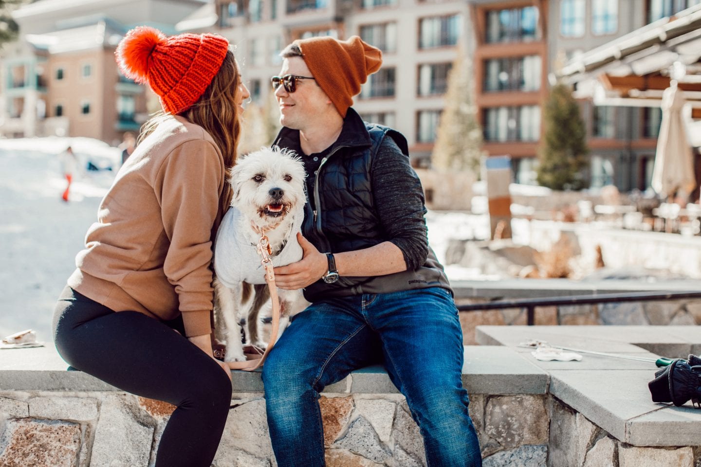 How to Set Expectations by popular San Francisco life and style blog, Just Add Glam: image of a man and woman sitting together outside with their dog. 