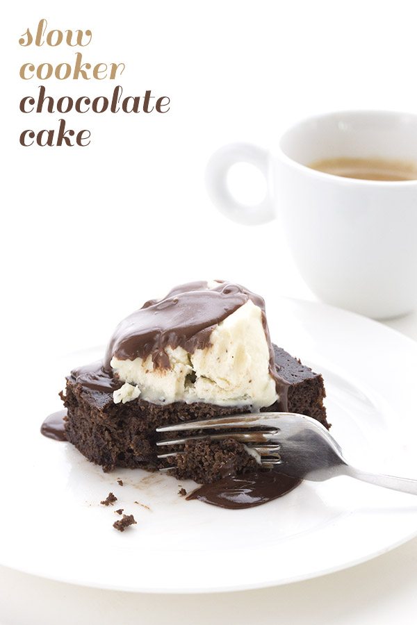 Slow-Cooker-Chocolate-Cake-Just-add-glam | HEALTHY KETO CROCKPOT RECIPES TO EASE YOU INTO THE NEW YEAR by popular San Francisco life and style blog, Just Add Glam: image of low carb slow cooker chocolate cake.