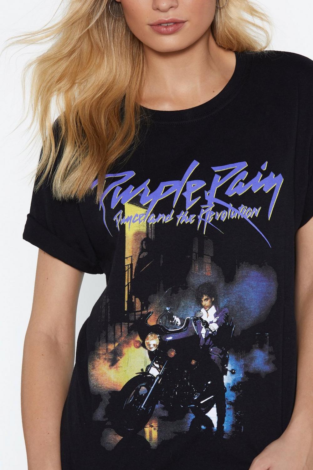 black-purple-rain-graphic-band-tee-just-add-glam | 30 BEST VINTAGE BAND TEES by popular San Francisco life and style blog, Just Add Glam: image of a vintage Purple Rain tee. 