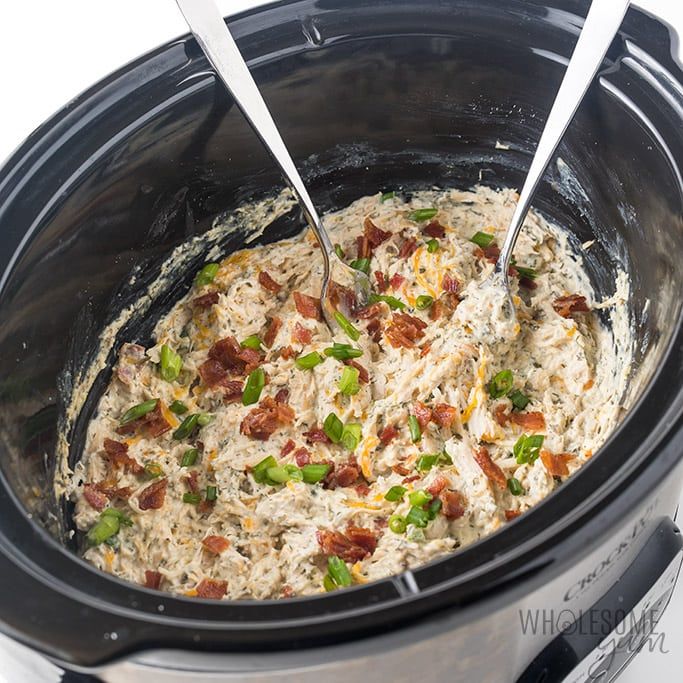 Just Add Glam Crack Chicken Keto Recipe | HEALTHY KETO CROCKPOT RECIPES TO EASE YOU INTO THE NEW YEAR by popular San Francisco life and style blog, Just Add Glam: image of slow cooker crack chicken.