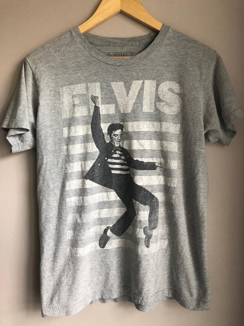 Just Add Glam Elvis Tee | 30 BEST VINTAGE BAND TEES by popular San Francisco life and style blog, Just Add Glam: image of a vintage Elvis tee.